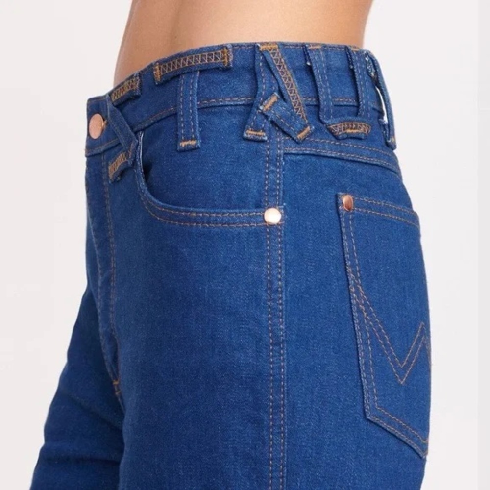 WRANGLER x STAUD DARK BLUE STRAIGHT LEG LONG JEANS - Picture 12 of 14